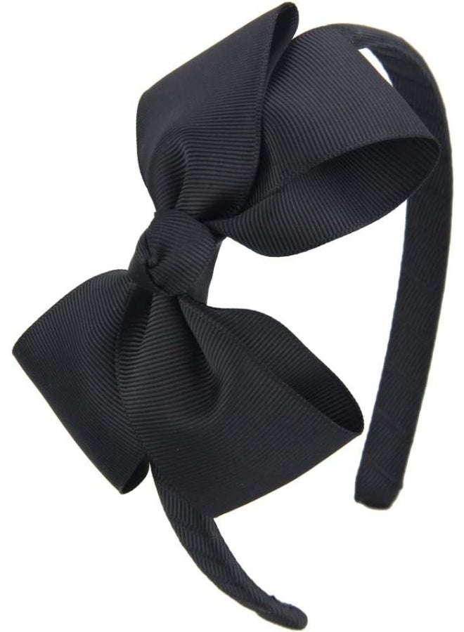 7Rainbows Fashion Cute Black Bow Headband for Girls Toddlers - Image 1